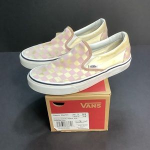 zephyr pink checkerboard vans